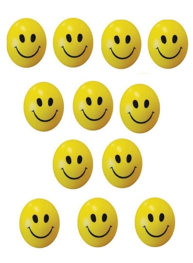 FLYmart Smiley Face Squeeze Stress Relief Ball | Soft Ball Stress Relieve Squeeze Balls Yellow |Toy for Kids and Adults for Stress Relief and Playing - 7 cm Each (12 Stress Smiley Ball) - Image 4